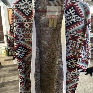 Peruvian Connection Red and Black Geometric Jacket